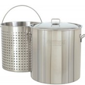CRAWFISH POT 102 Qt. Stockpot w/Lid & Basket- Stainless CRAWFISH POT 102 Qt. Stockpot w/Lid & Basket- Stainless