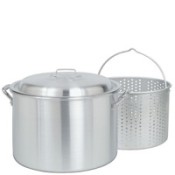 CRAWFISH POT 24 Qt. Fryer/Steamer w/Lid & Basket- Aluminum CRAWFISH POT 24 Qt. Fryer/Steamer w/Lid & Basket- Aluminum