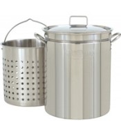 CRAWFISH POT 44 Qt. Fryer/Steamer w/Lid & Basket- Stainless CRAWFISH POT 44 Qt. Fryer/Steamer w/Lid & Basket- Stainless