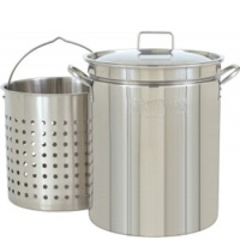 CRAWFISH POT 44 Qt. Fryer/Steamer w/Lid & Basket- Stainless CRAWFISH POT 44 Qt. Fryer/Steamer w/Lid & Basket- Stainless