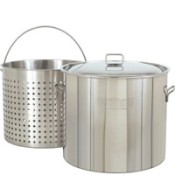 CRAWFISH POT 82 Qt. Stockpot w/Lid & Basket- Stainless CRAWFISH POT 82 Qt. Stockpot w/Lid & Basket- Stainless