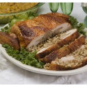 Deboned Chicken Stuffed with Rice, Beef & Pork Dressing Deboned Chicken Stuffed with Rice, Beef & Pork Dressing