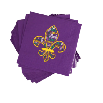 Mardi Gras Fleur de Lis Cocktail Napkins Mardi Gras Fleur de Lis Cocktail Napkins