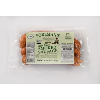 Foreman's Green Onion Smoked Sausage 1 lb Foreman's Green Onion Smoked Sausage 1 lb