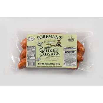 Foreman's Smoked Pork Sausage 16 oz Foreman's Smoked Pork Sausage 16 oz