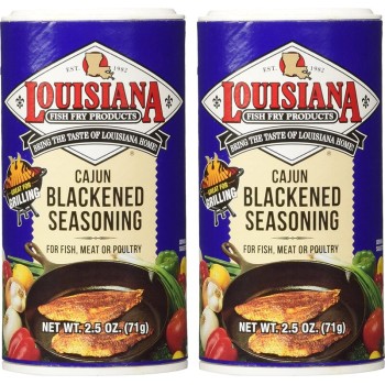 Louisiana Fish Fry Cajun Blackened Seasoning 2.5 oz Pack of 2 Louisiana Fish Fry Cajun Blackened Seasoning 2.5 oz Pack of 2