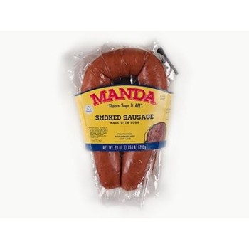 Manda's Smoked Pork Garlic Sausage 28 oz Manda's Smoked Pork Garlic Sausage 28 oz