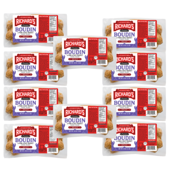 Richard's Hot Pork Boudin 16 oz Pack of 10 Richard's Hot Pork Boudin 16 oz Pack of 10