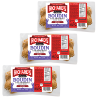 Richard's Hot Pork Boudin 16 oz Pack of 3