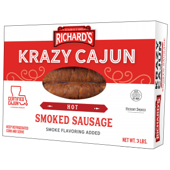 Krazy Cajun Hot Smoked Sausage 3 lb Krazy Cajun Hot Smoked Sausage 3 lb