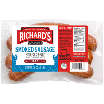 Richards Pork & Beef Hot Sausage 1 lb Richards Pork & Beef Hot Sausage 1 lb