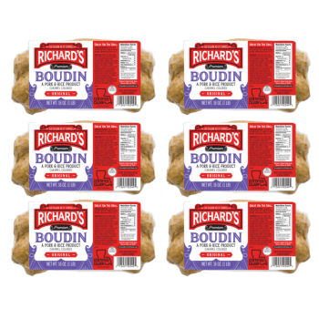 Richard's Pork Boudin Regular 16 oz Pack of 6 Richard's Pork Boudin Regular 16 oz Pack of 6