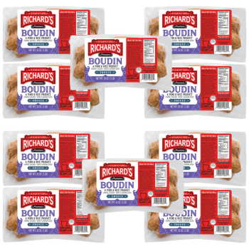 Richard's Smoked Pork Boudin 16 oz Pack of 10