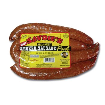 Savoie's Smoked Pork Hot Sausage 24 oz Savoie's Smoked Pork Hot Sausage 24 oz