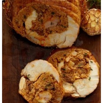 Turducken Roll with Shrimp & Sausage 4 lbs Turducken Roll with Shrimp & Sausage 4 lbs