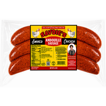 Savoie’s Smoked Chicken Andouille Sausage 14 oz Savoie’s smoked chicken andouille sausage 14 oz Cajun sausage package